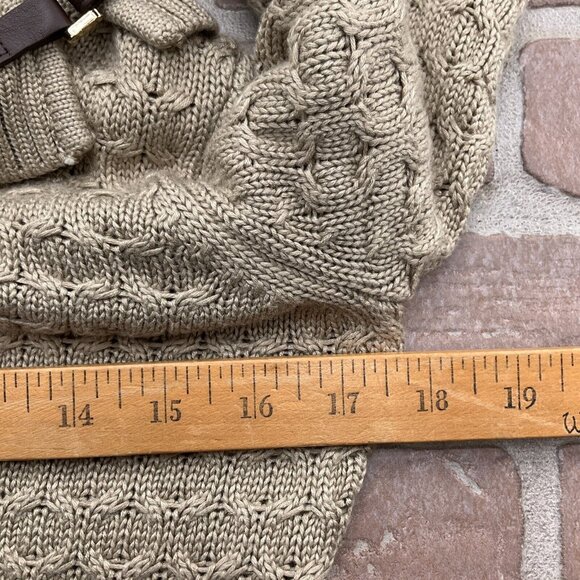 Calvin Klein Dress Women Small Light Brown Cowl Neck Buckle Acrylic Knit Sweater - Picture 6 of 11